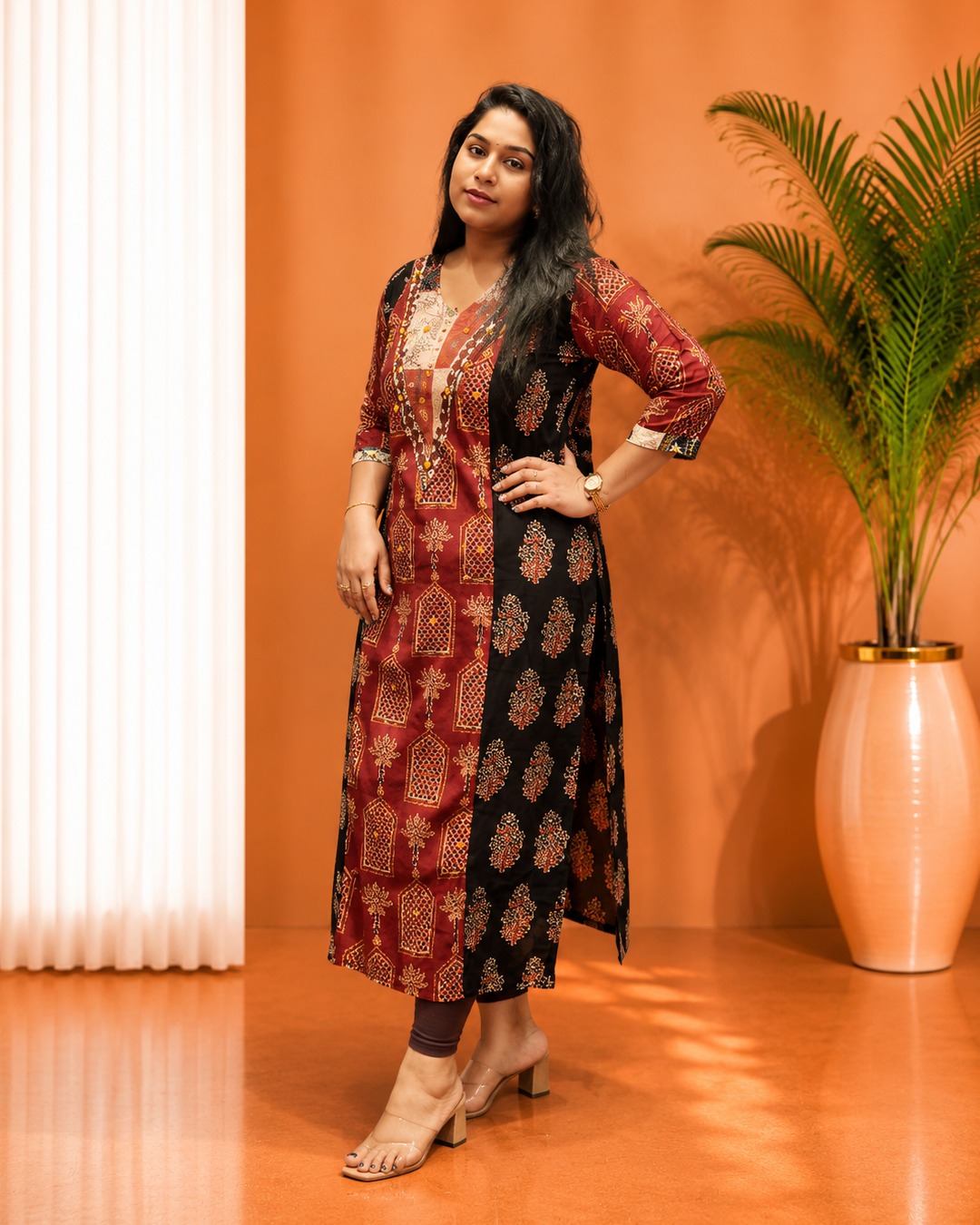 Noor Ajrakh Heritage Pure Cotton Block Print Kurti